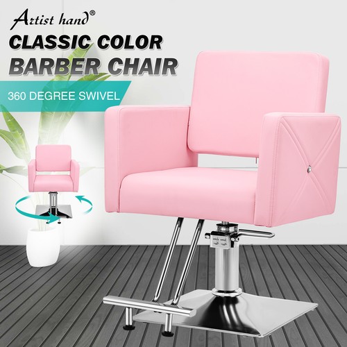 Pink Hydraulic Barber Chair Ladies Hair Spa Salon Styling Beauty with Back Cover