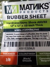 RUBBER SHEET/ 12IN X 12IN X 1/8 IN