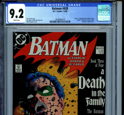Batman #428 CGC 9.2 NM- 1988 DC Death In the Family Book 3