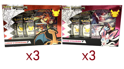 Pokemon Celebrations Lance's Charizard V & Sylveon V Sealed CASE