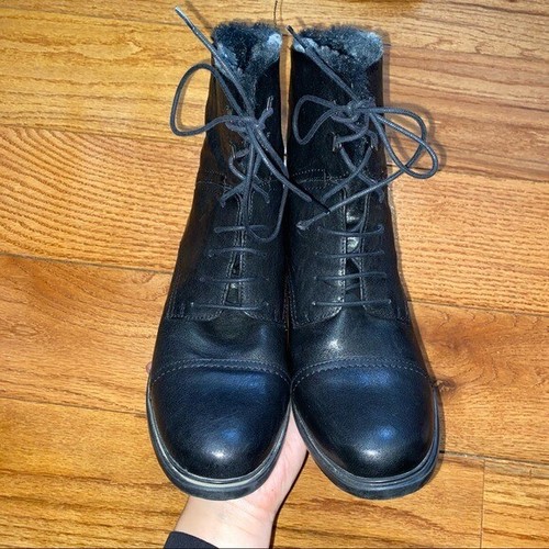 CLARKS MORTIMER LIZ BLACK COMBAT BOOT SIZE 8.5 - Picture 5 of 12