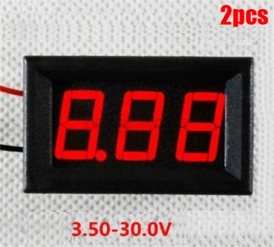 2Pcs 0.56'' 3.5V-30V Variable Precision Digital Voltmeter Red Color New by