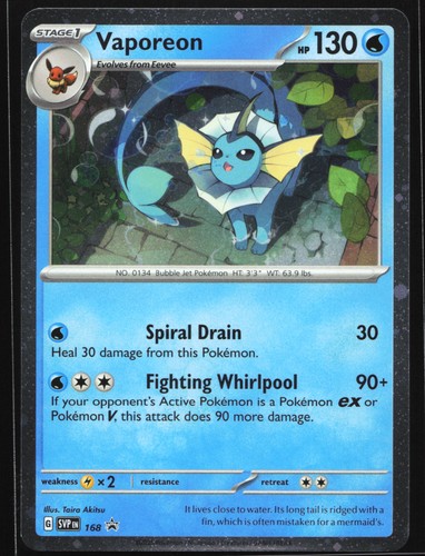 Vaporeon 168 SV: Scarlet & Violet Black Star Promo Pokemon Card