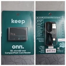 Onn SD, microSD CompactFlash Card Reader 100014070 NEW