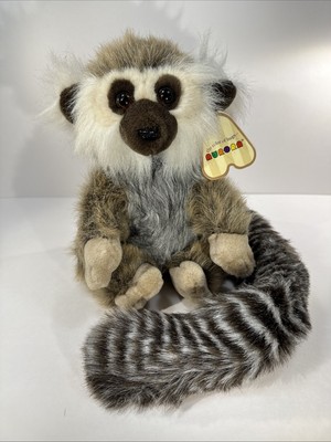 Aurora Plush Lemur Monkey Long Tail  9'' Stuffed Animal Plush NEW