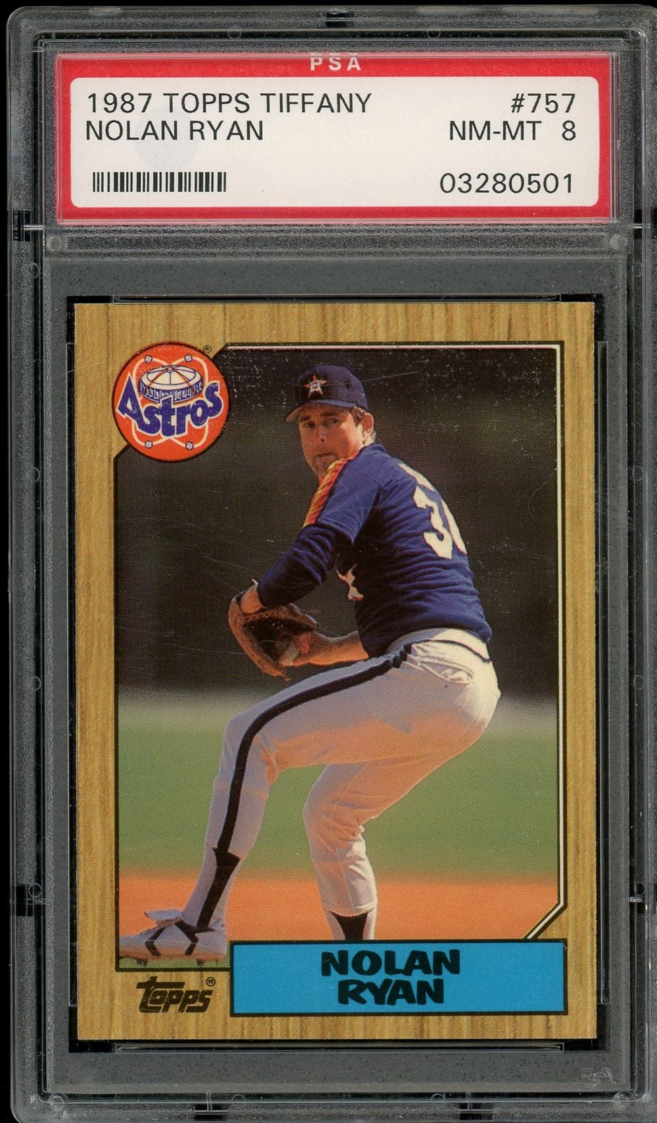 1987 Topps #757 Nolan Ryan Collector's Edition (Tiffany) - PSA 8