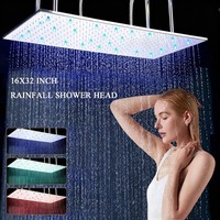 Kopfbrause Edelstahl Regendusche Luxus Brausekopf Duschkopf Rain Beleuchtung Dhl