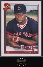 1991 Topps Traded #123T Mo Vaughn Rookie Card RC Boston Red Sox. rookie card picture