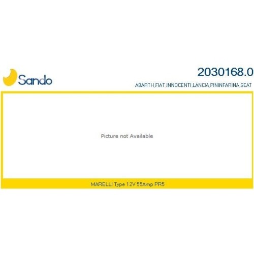 Alternateur Sando 2030168.0 pour Fiat pièce alternateur de rechange 12V