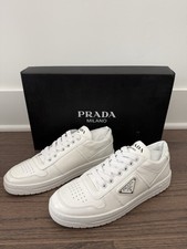 PRADA Downtown Leather Sneaker White Womens E...