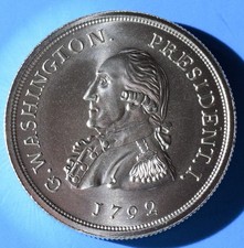 1792 GEORGE WASHINGTON TRIBUTE 2 TROY OUNCE .999 FINE SILVER INTAGLIO MINT 39MM. 102.89 per troy oz