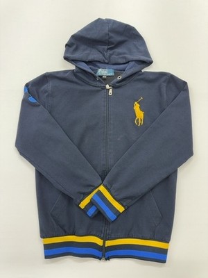 Polo Ralph Lauren Jungen marineblauer Kapuzenpullover mit Reißverschluss Größ...