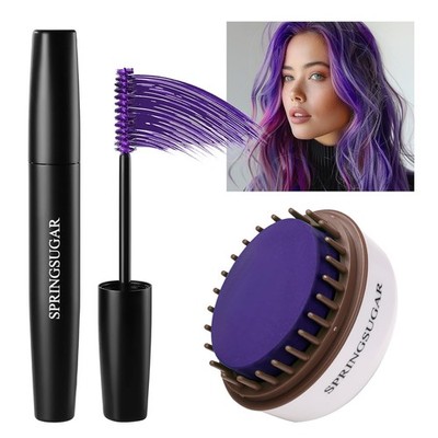 Purple Temporary Hair Chalk Color Comb + Washable Hair Mascara Dye for Girls Kid