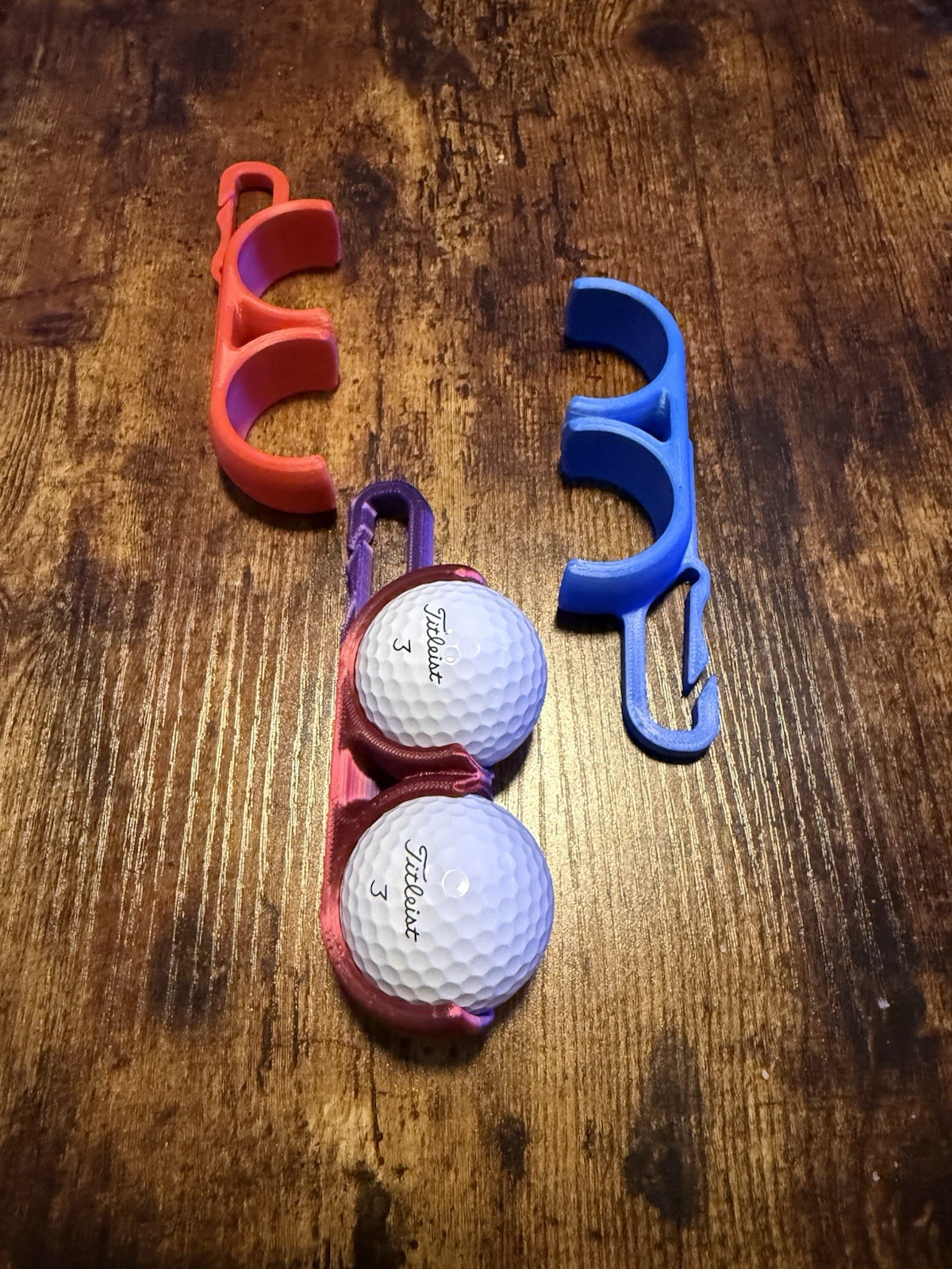 Golf Ball Holder Clip &ndash; Holds 2 Balls &ndash; Belt / Golf Bag Clip &ndash; 3D Printed