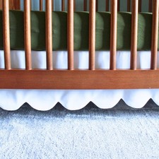 1Pcs Scalloped Edge Mini Crib Bed Skirt - 28"x 52" 16" Drop Lenght with Split