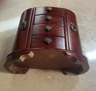 Solid Mahogany Jewelry Box With Gorgeous Heart Pulls. Nice Size. Beautiful Shape — photo 8