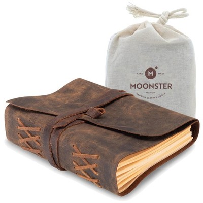 Kraft Paper College Ruled Journal - 400 Pages, Leather Cover