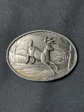 Vintage 1980 Deer Belt Buckle The Great American Buckle Co. Chicago USA 472