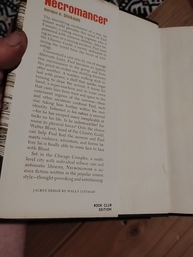 Necromancer Gordon Dickson 1962 HC DJ Gutter Code G37 Vtg Sci Fi Doubleday BCE - Picture 4 of 5