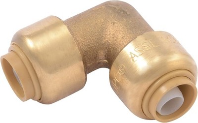 SharkBite 3/8 Inch (1/2 Inch OD) 90 Degree Elbow, Push to Connect Brass, U246LFA