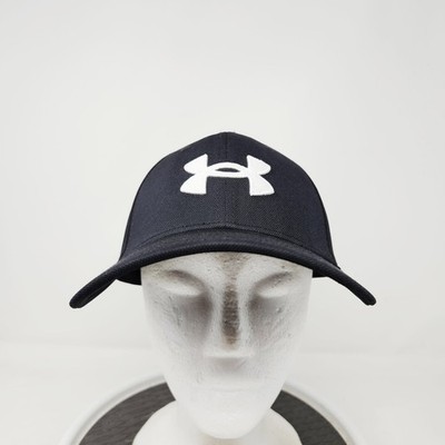 Under Armour Hat Cap Baseball Fitted Mens L Black Logo Polyester Twill Stretch