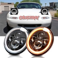 For Nissan Patrol Y60y61 H6024 Pair 7inch Led Headlight Halo Angel Eyes W Drl For Nissan Patrol Y60y61 H6024 Pair 7inch Led Headlight Halo Angel Eyes W Drl