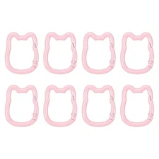 Spring Snap Hook, 8 Pcs Cute Cat Shape Keychain Clips, Light Pink