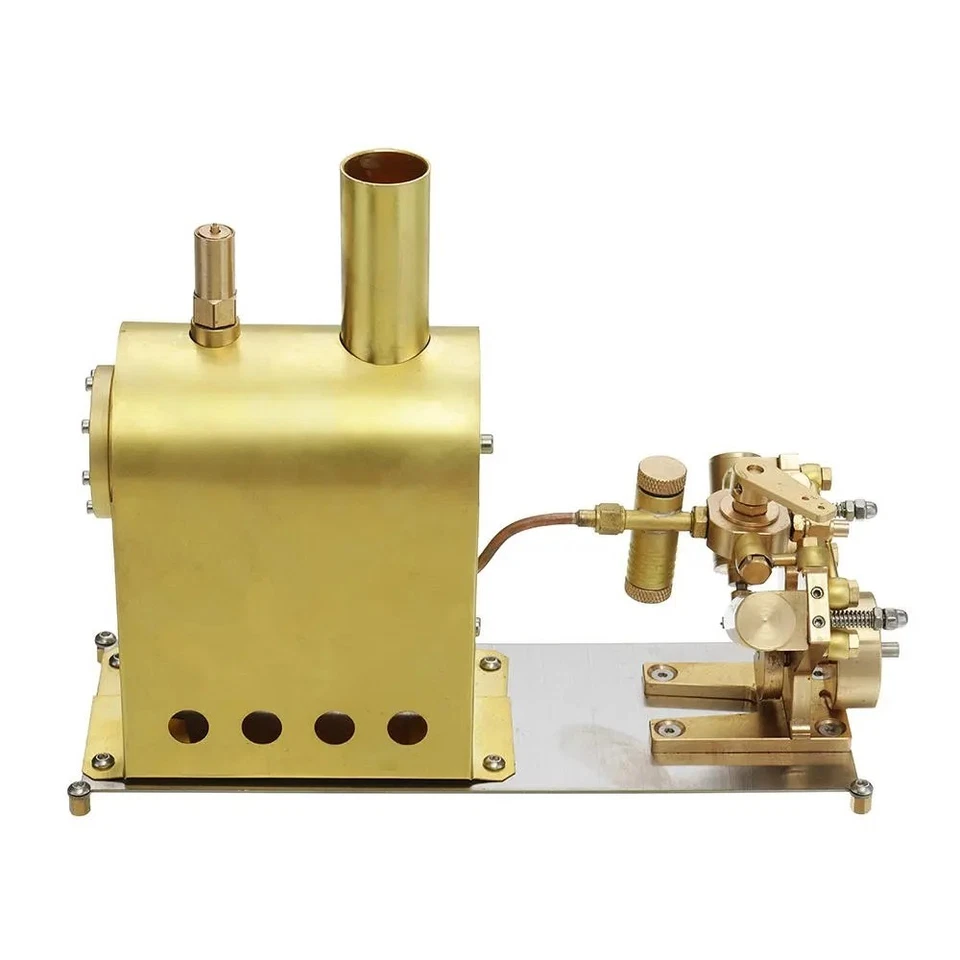 Mini Brass Steam Engine with Boiler Solid Alcohol Powered Model Toy Gift - Image 3 of 4