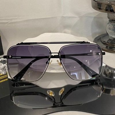 DITA  MACH SIX Classic Pilot Sunglasses Rimless Unisex Black Purple