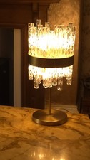 Avivo Crystal Table Lamp Brass 6 Light G9 LED. Stunning Wavy Glass