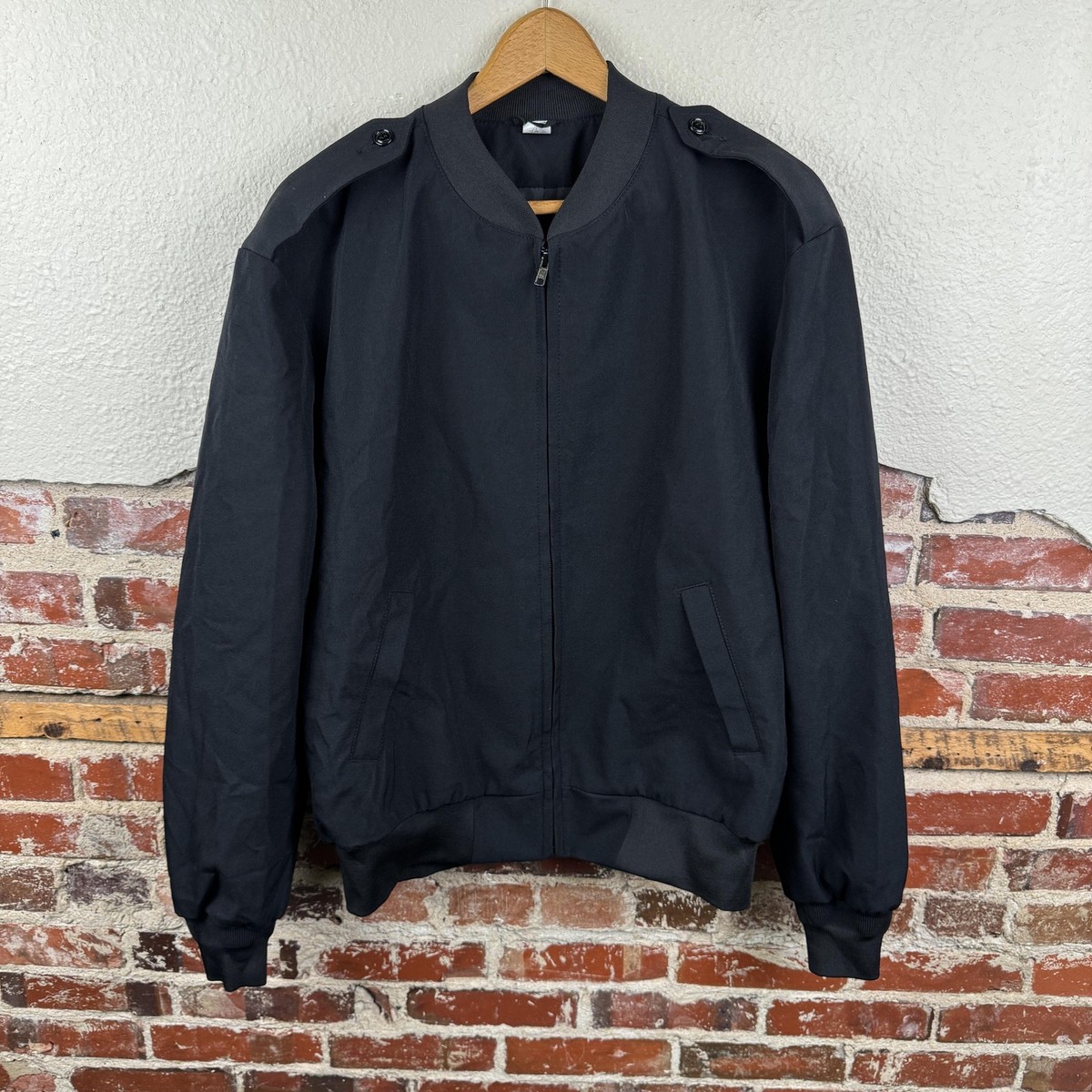 Vintage Neptune Garment Company Jacket Mens 46 Regular Black Wool