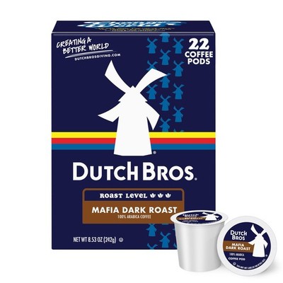 Dutch Bros Mafia Dark Roast Single Serve Coffee Pods for Keurig KCup 22 PCS