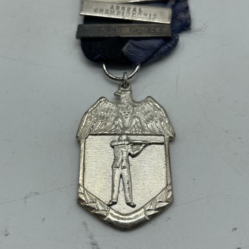 1946 State Of Illinois Rifle Association Marksman Medal Badge 2nd 200 Yds Champ - Picture 3 of 8