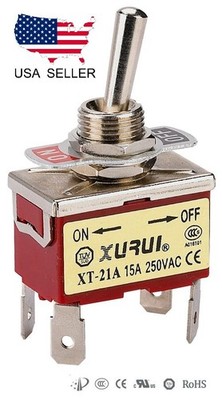 HEAVY DUTY DPST ON-OFF TOGGLE SWITCH 20A 125V, 15A 250V SPADE