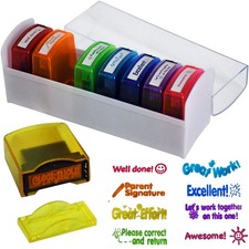 Teacher Stamps for Grading Classroom,Parent Signature Self-Inking Teacher Sta...
