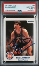 BILL LAIMBEER SIGNED DETROIT PISTONS 1983 STAR #90 PSA 9 OC AUTO 8