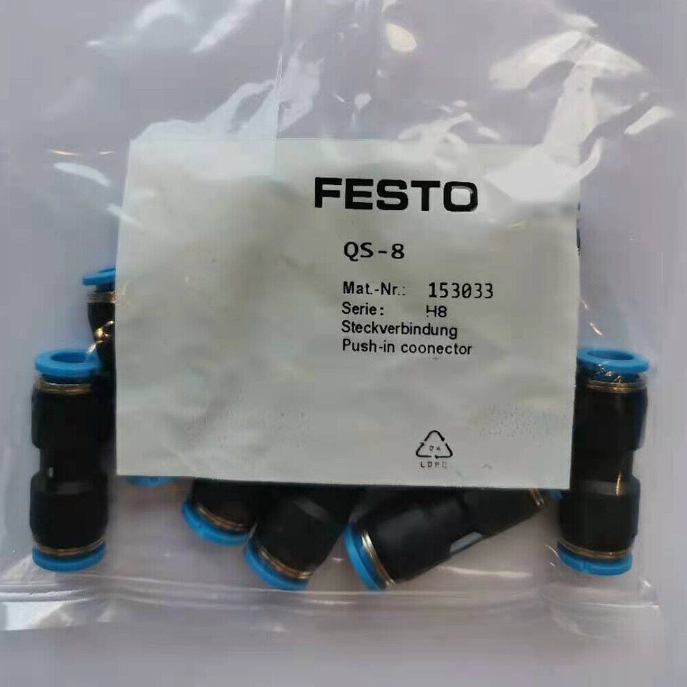 10PCS NEW For Festo QS-8 153033 Push In Connector -