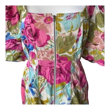 Anthropologie Love The Label Floral Print Sheath Dress Off Shoulder Small 228995