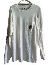 Harley-Davidson Cowboy Beaumont Texas Long Sleeve T-Shirt White 3X USA Made