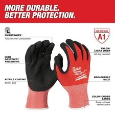 MILWAUKEE Medium Red Nitrile Level 1 Cut Resistant Dipped Work Gloves 12-Pack 