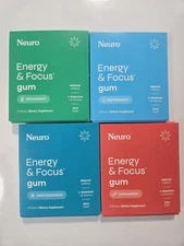 Neuro Gum L-theanine B-12 Nootropics Caffeine 4pk 36 pcs Energy & Focus Variety 