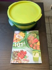 Tupper Micro Gourmet Dampfgarer, Grün Tupperware mit Kochbuch