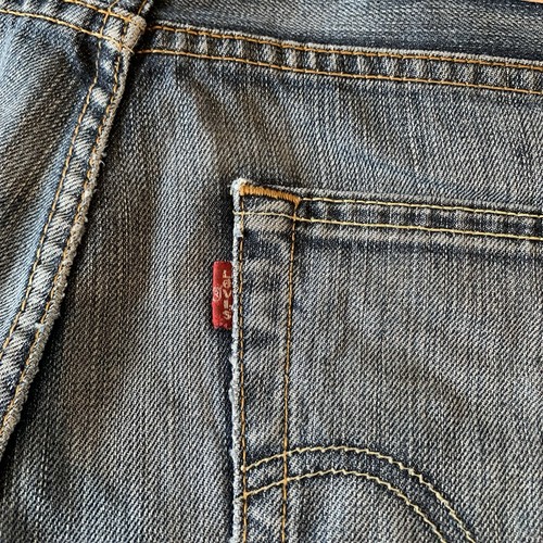 Retro Levi’s 512 Denim Shorts W33 High Waisted Cut-Offs Made In 2008 Med Wash - Picture 10 of 14