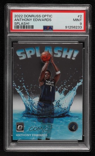 2022-23 Panini Donruss Optic Splash! Anthony Edwards #2 PSA 9 MINT