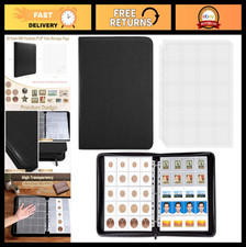 Coin Collection Book - 600 Pockets Coin Sleeves, Faux Leather Organizer Album, S
