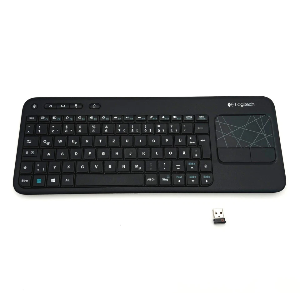 Logitech Wireless K400 R Funk Tastatur Touchpad schwarz USB Deutsch QWERTZ K400R - Bild 4 von 4