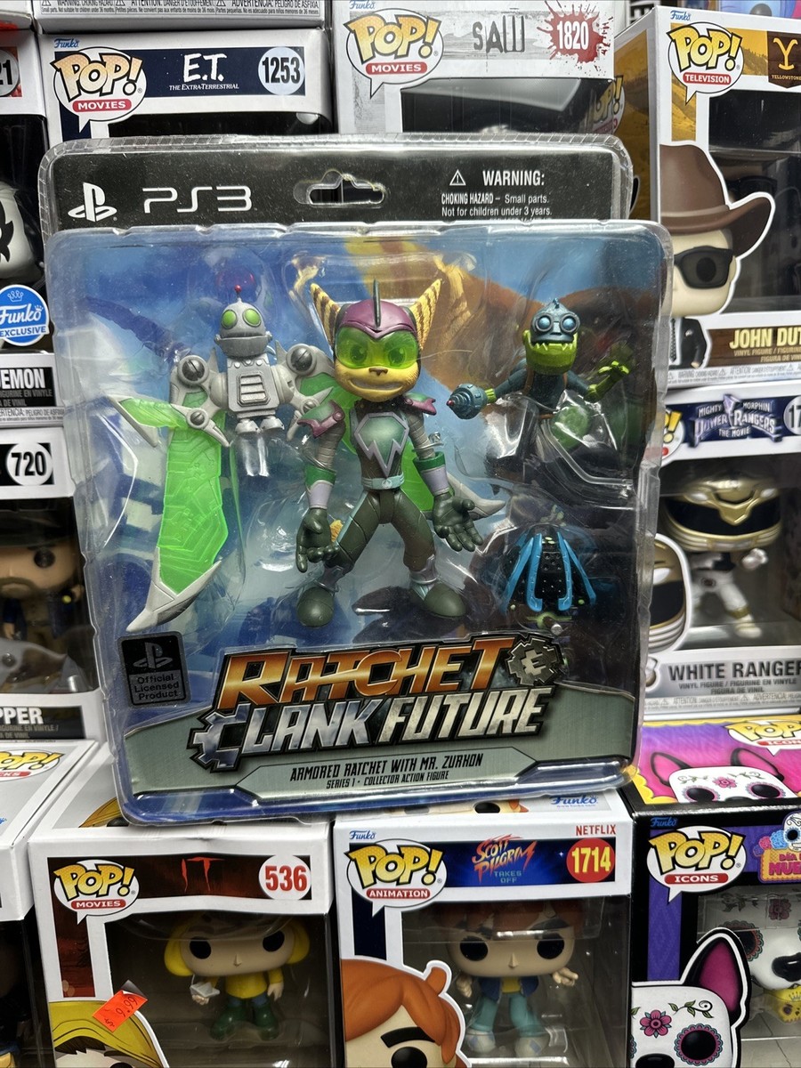2009 Ratchet and Clank Future PS3 W/ Mr. Zurkon Figure DC