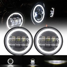 1 Pair 4.5 Inch Led Fog Light With Angel Eyes Passing Lamps DRL bulb For Moto...