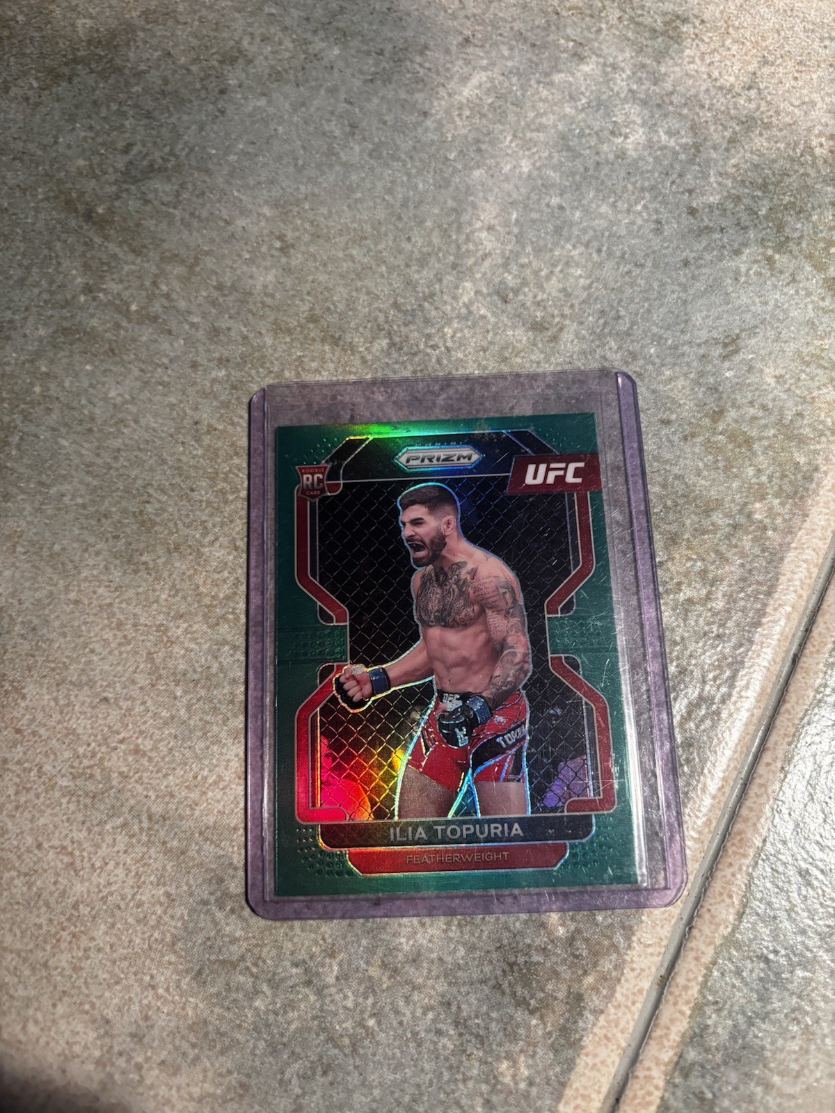 2022 Panini Prizm UFC - Ilia Topuria #115 Green Prizm (RC)