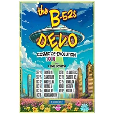 The B-52s and Devo Cosmic De-Evolution Tour 2025 Poster